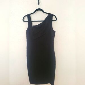 Classy little black cocktail dress! Calvin Klein Assymetrical Black Dress Size 8